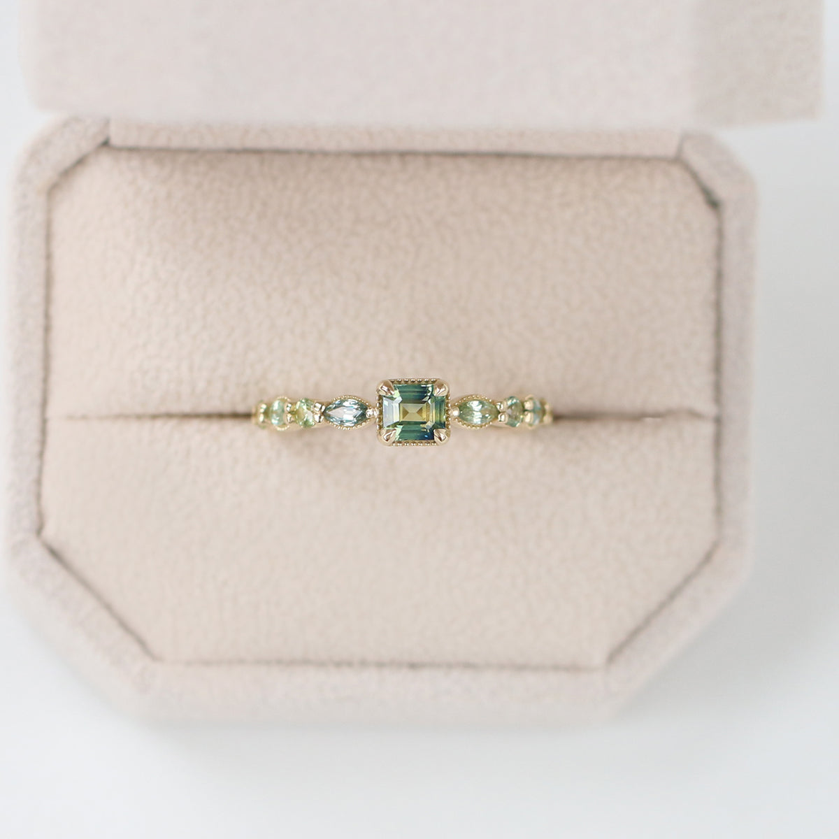 Jamie Park Jewelry - 3/4 ct. Asscher Cut Parti Sapphire Ring