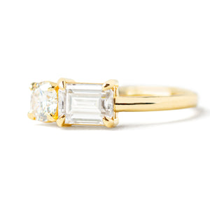 Jamie Park Jewelry -Toi Et Moi Round & Emerald Moissanite Ring