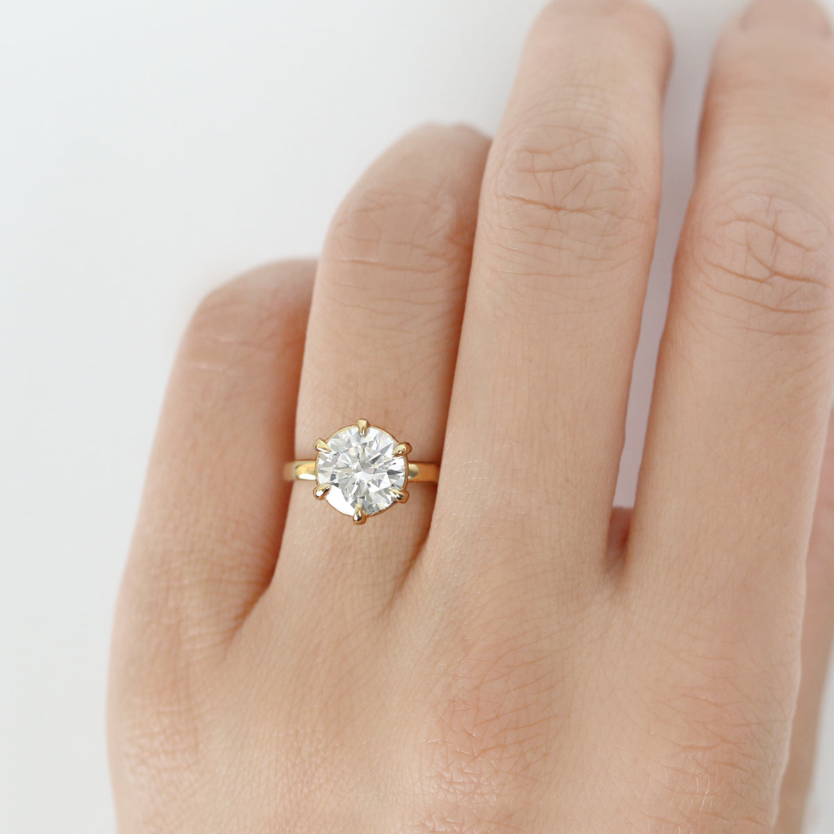 Jamie Park Jewelry -Peonia 2ct Round Moissanite RingJamie Park Jewelry -2ct. Peonia Round Six Prong Solitaire Ring - Lab White Sapphire/ Moissanite