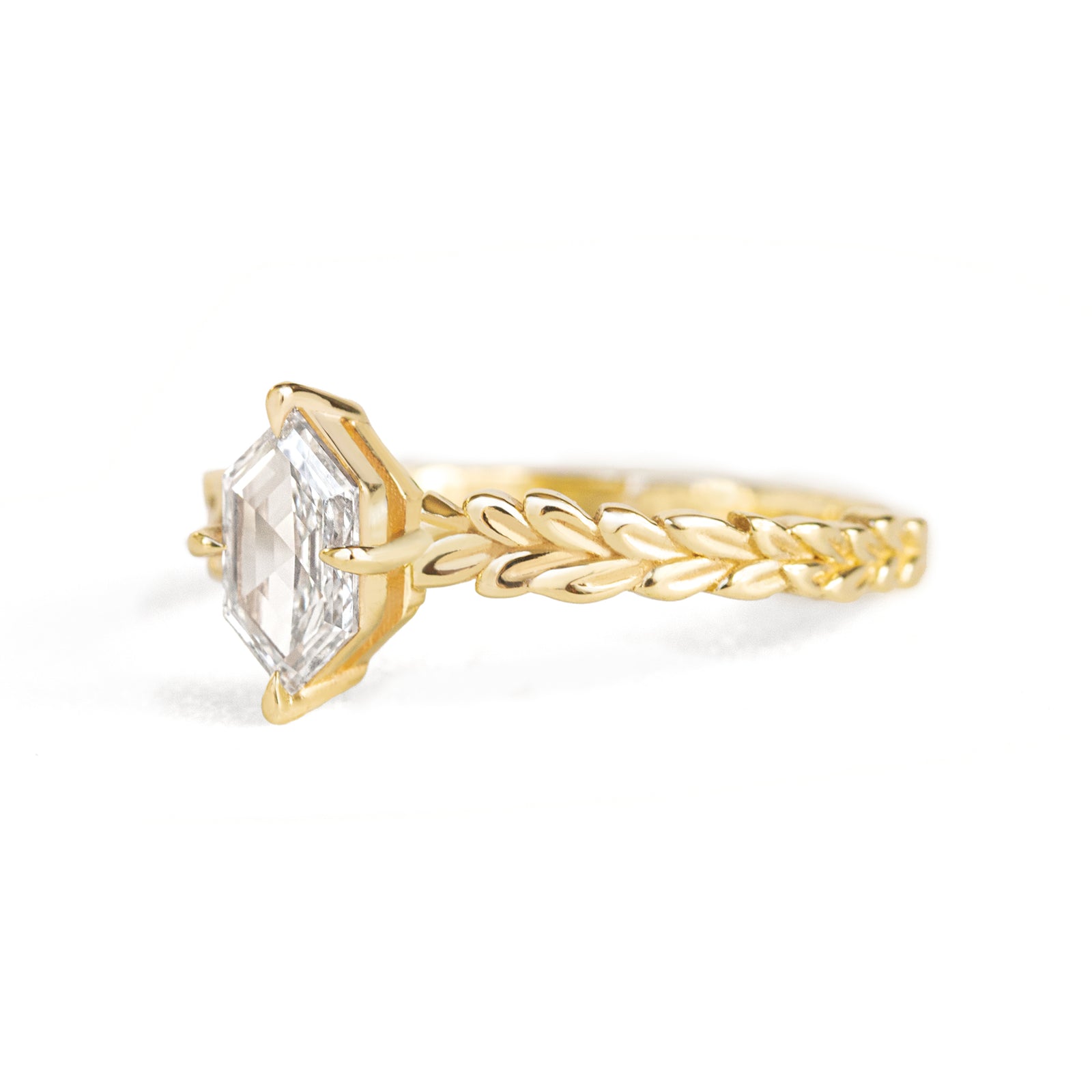 Jamie Park Jewelry | Meadow Dutch Marquise Diamond RingJamie Park Jewelry | Meadow Dutch Marquise Diamond Ring, Hexagon diamond, olive leaf band
