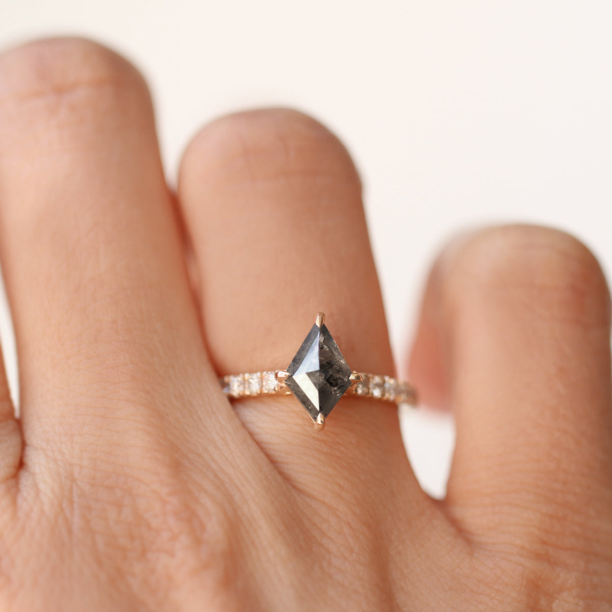 Jamie Park Jewelry |Edith 1.5CT Kite Cut Salt and Pepper Diamond Ring