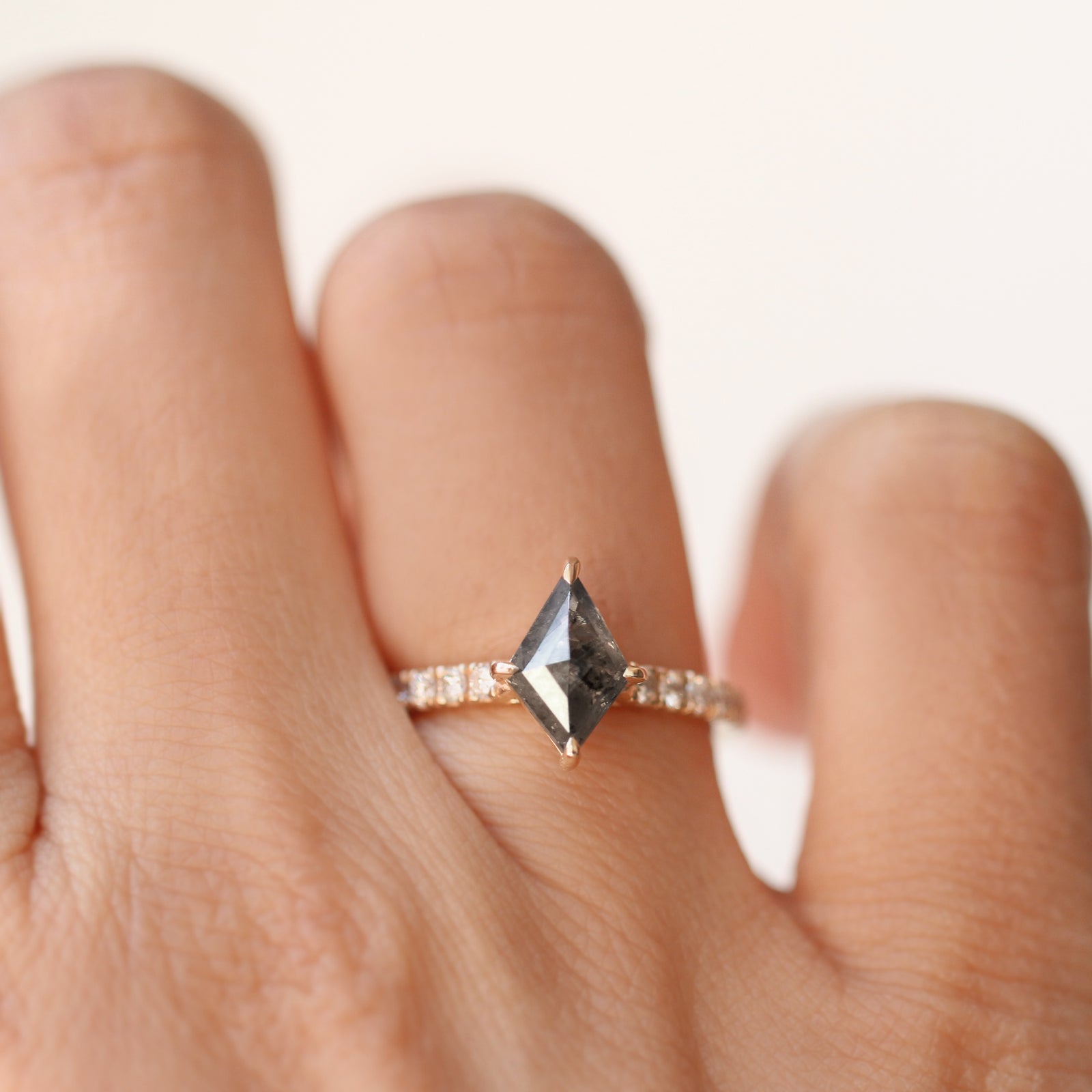 Jamie Park Jewelry |Edith 1.5CT Kite Cut Salt and Pepper Diamond Ring