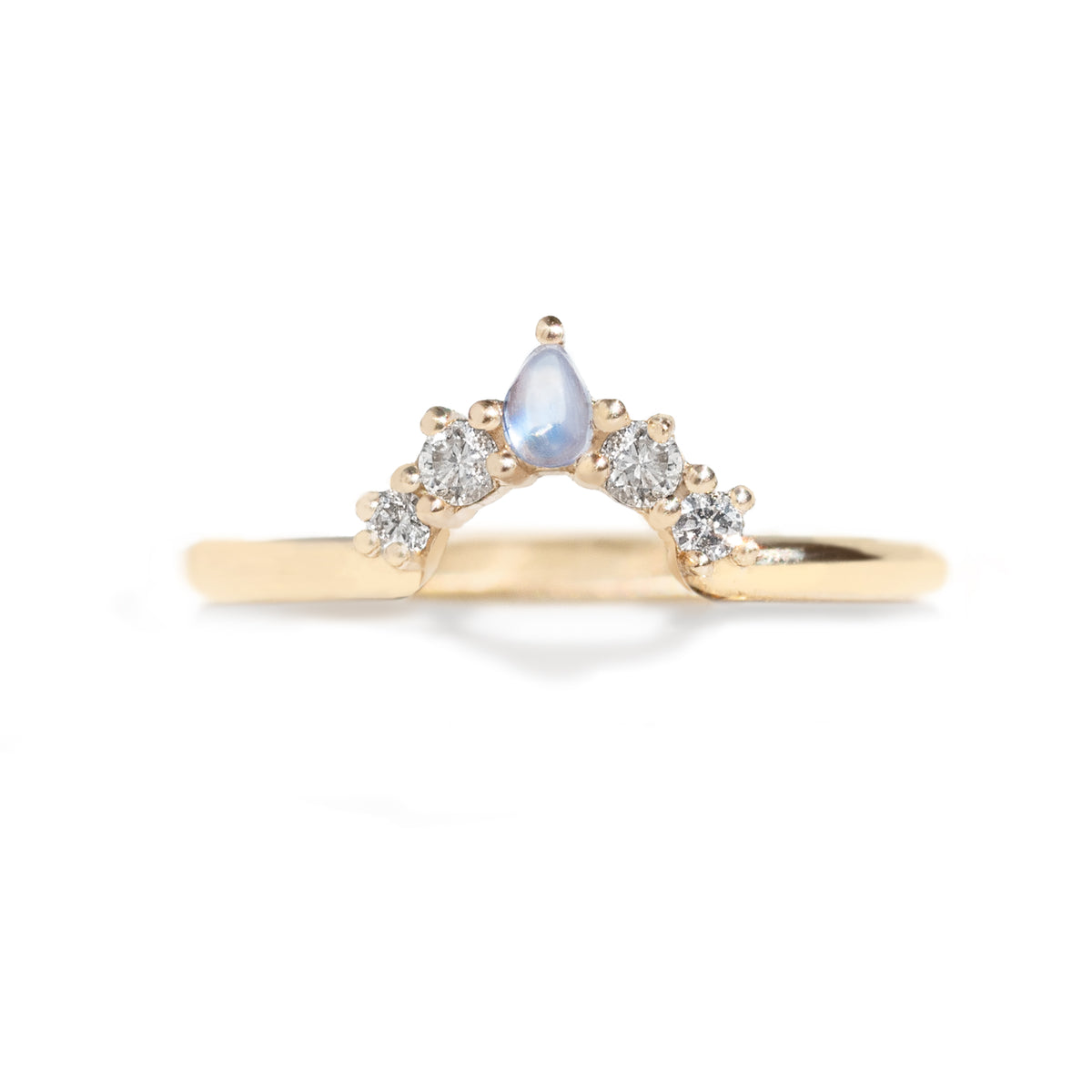 &amp;nbsp;The Blossom Moonstone Contour Band is hand-crafted to complement the stunning Grace Moonstone Ring. Its pear-shaped moonstone perfectly complements the main ring&#39;s oval gemstone.&amp;nbsp;