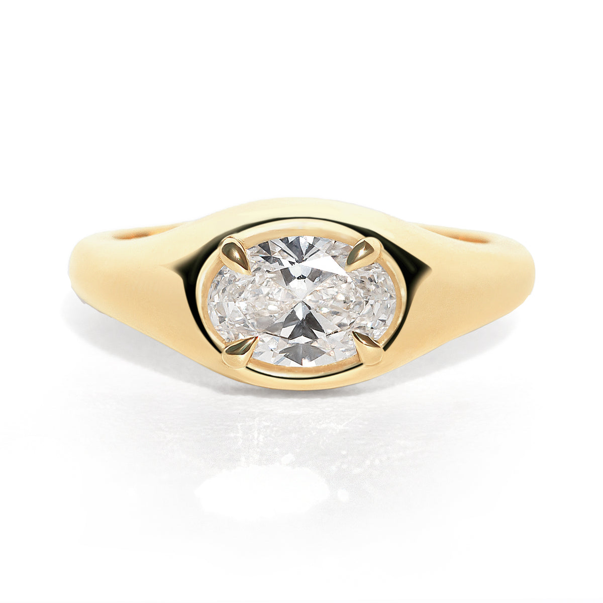 Frame 1ct Oval East West Ring