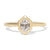 Gold  bezel ring with a hexagon diamond gemstone  stone on a white background