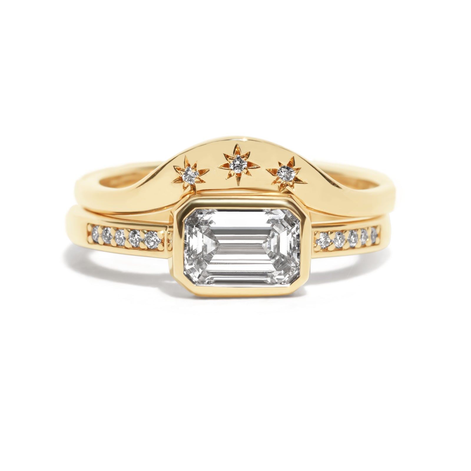 Zoey 1ct Emerald East West Ring