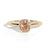 Gold ring with a brown diamond on a white background