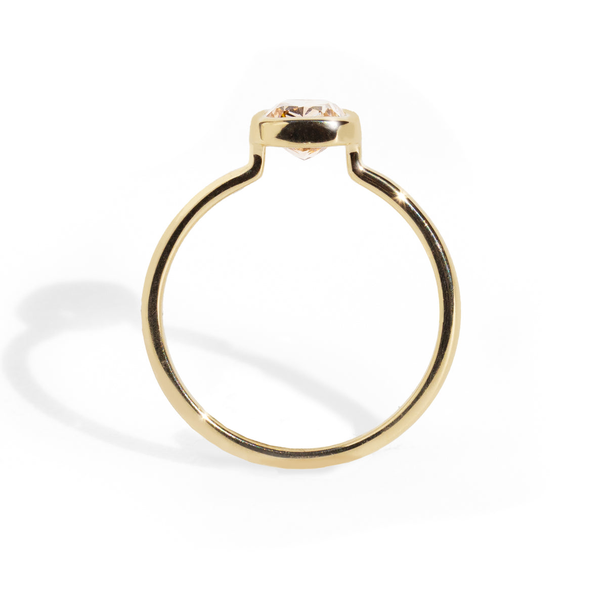 Cora 1ct Champagne Diamond Bezel Ring