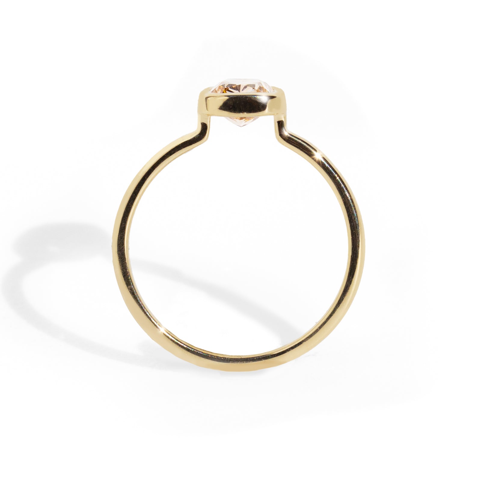 Cora 1ct Champagne Diamond Bezel Ring