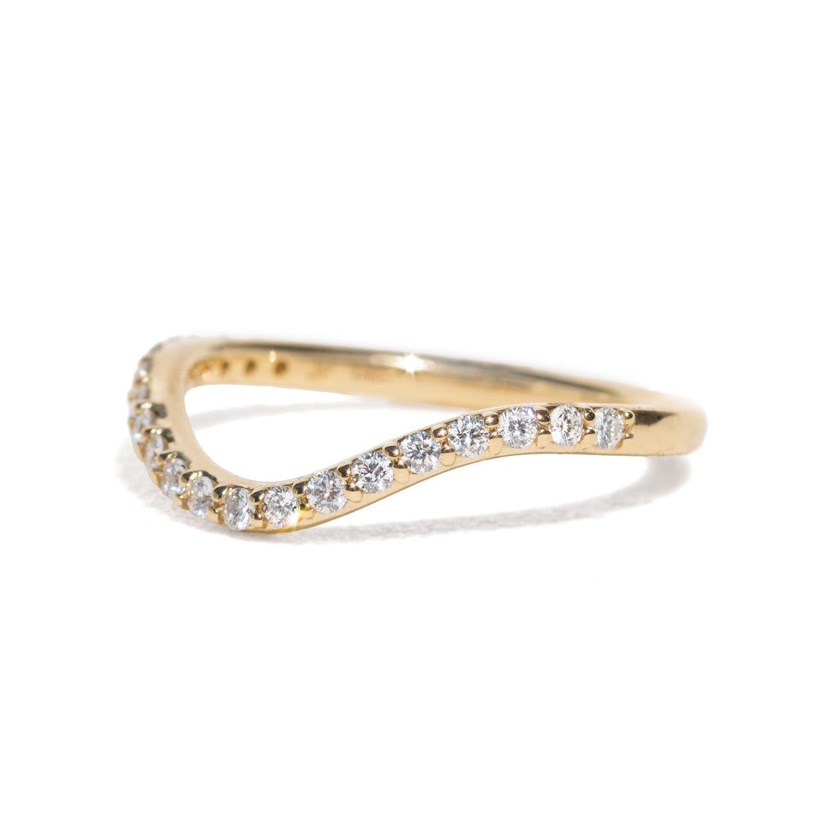 A diamond band on a white background