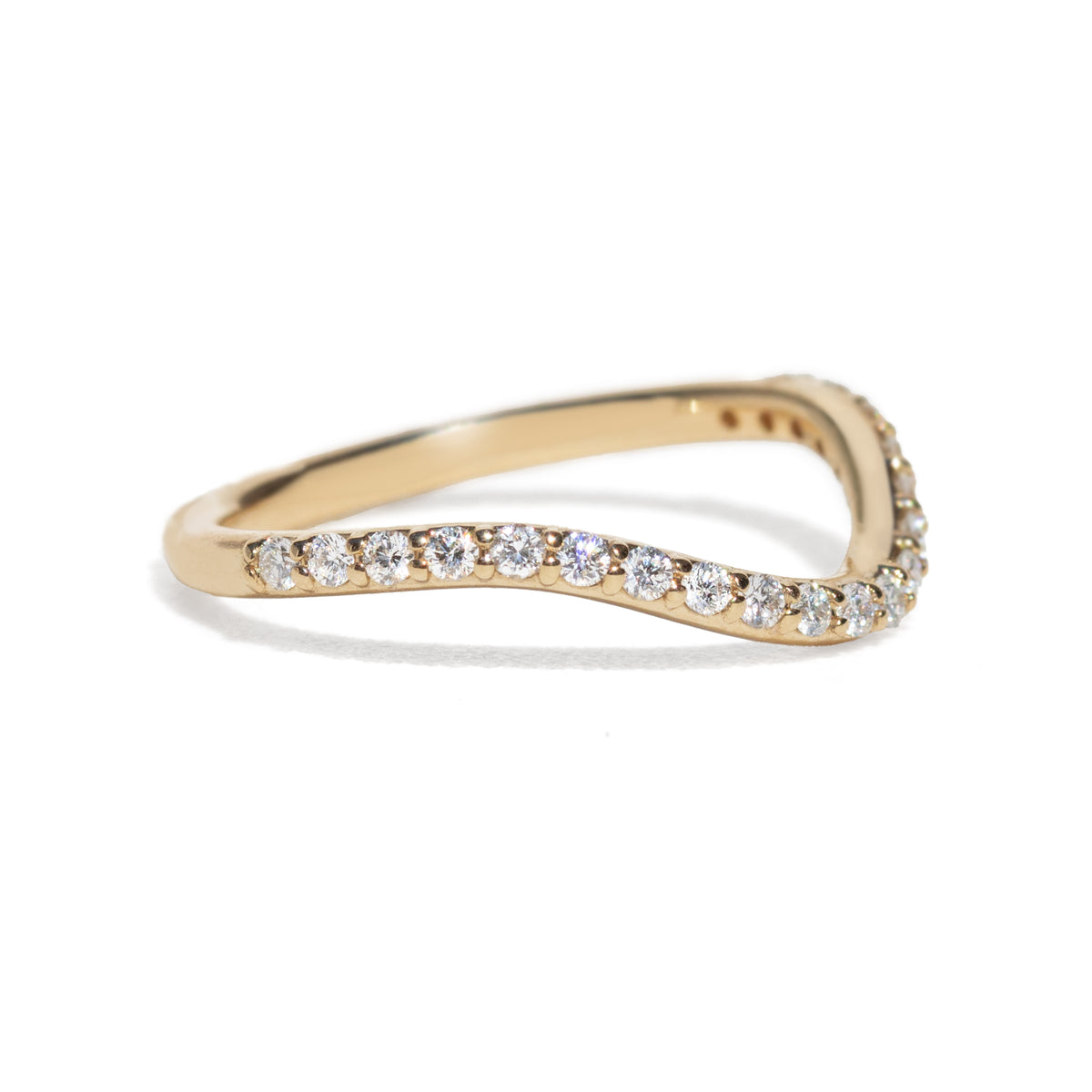 A diamond band on a white background