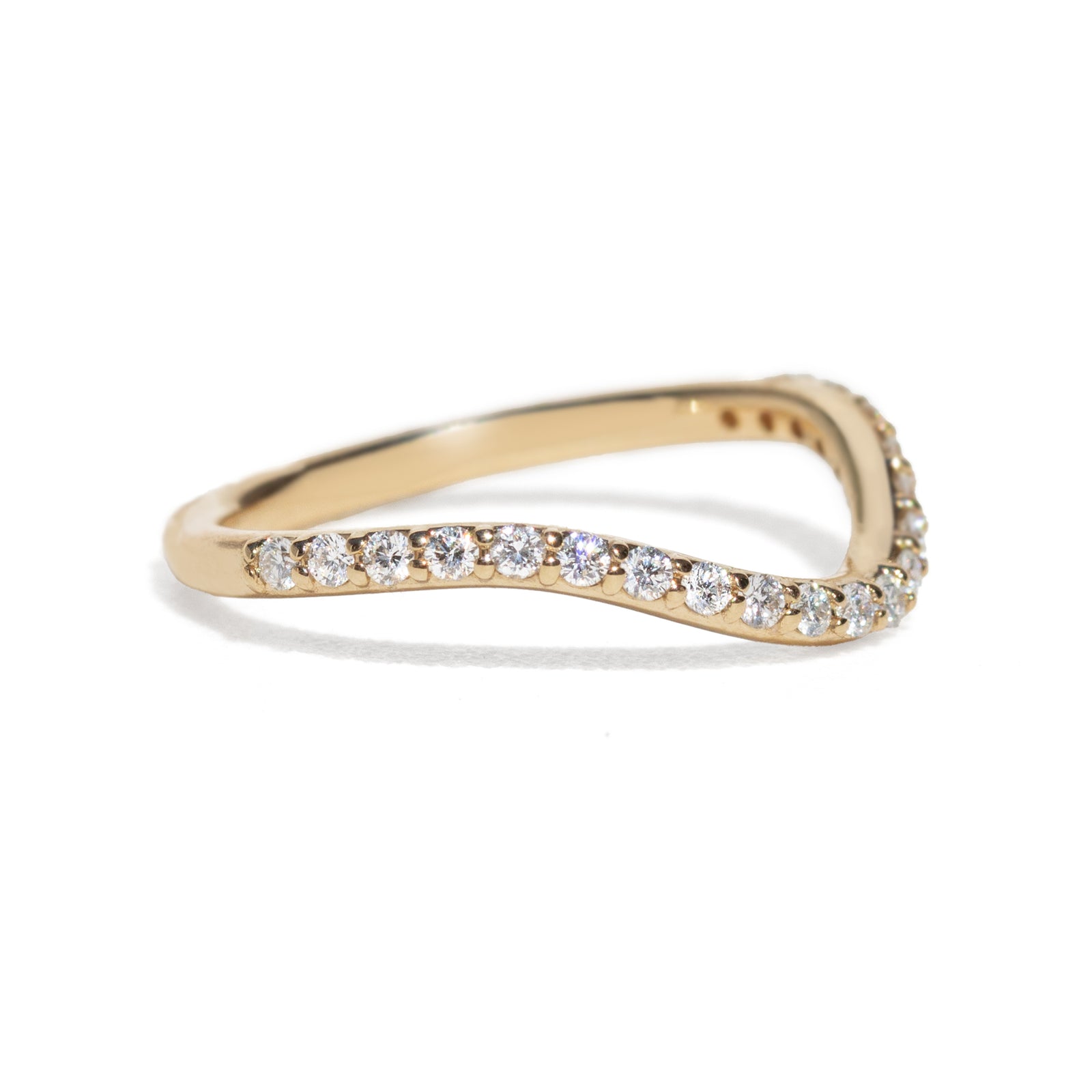 A diamond band on a white background