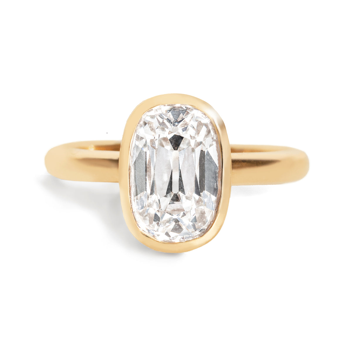 Beacon 2.6ct Old Mine Cut Diamond Bezel Ring