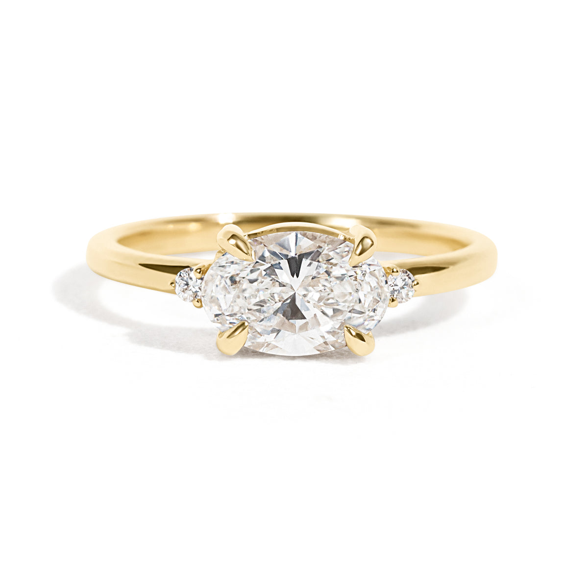 Ella 1ct  East-West Oval Ring-The best-selling Ella Ring has an east-west oval setting that features an oval center diamond or moissanite. Crafted with a timeless and modern style, this ring makes for the perfect engagement ring or anniversary gift.  More carat and color/clarity options are available. Contact us for more information.