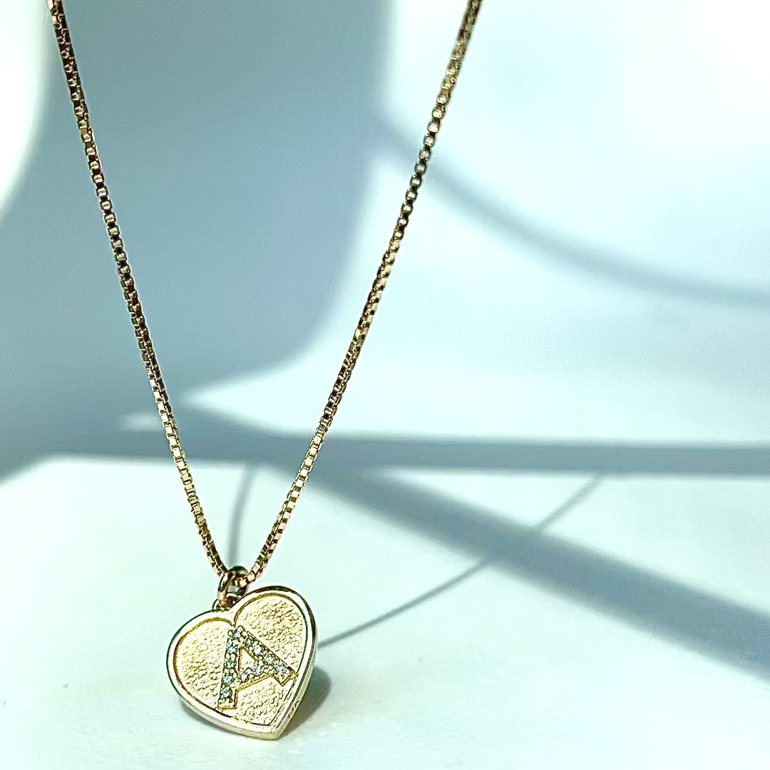 Jamie Park Jewelry - Diamond Initial Heart Charm Necklace