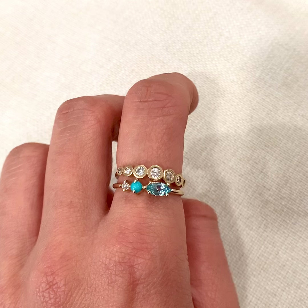 Jamie Park Jewelry - Blue Zircon Turquoise Diamond Ring