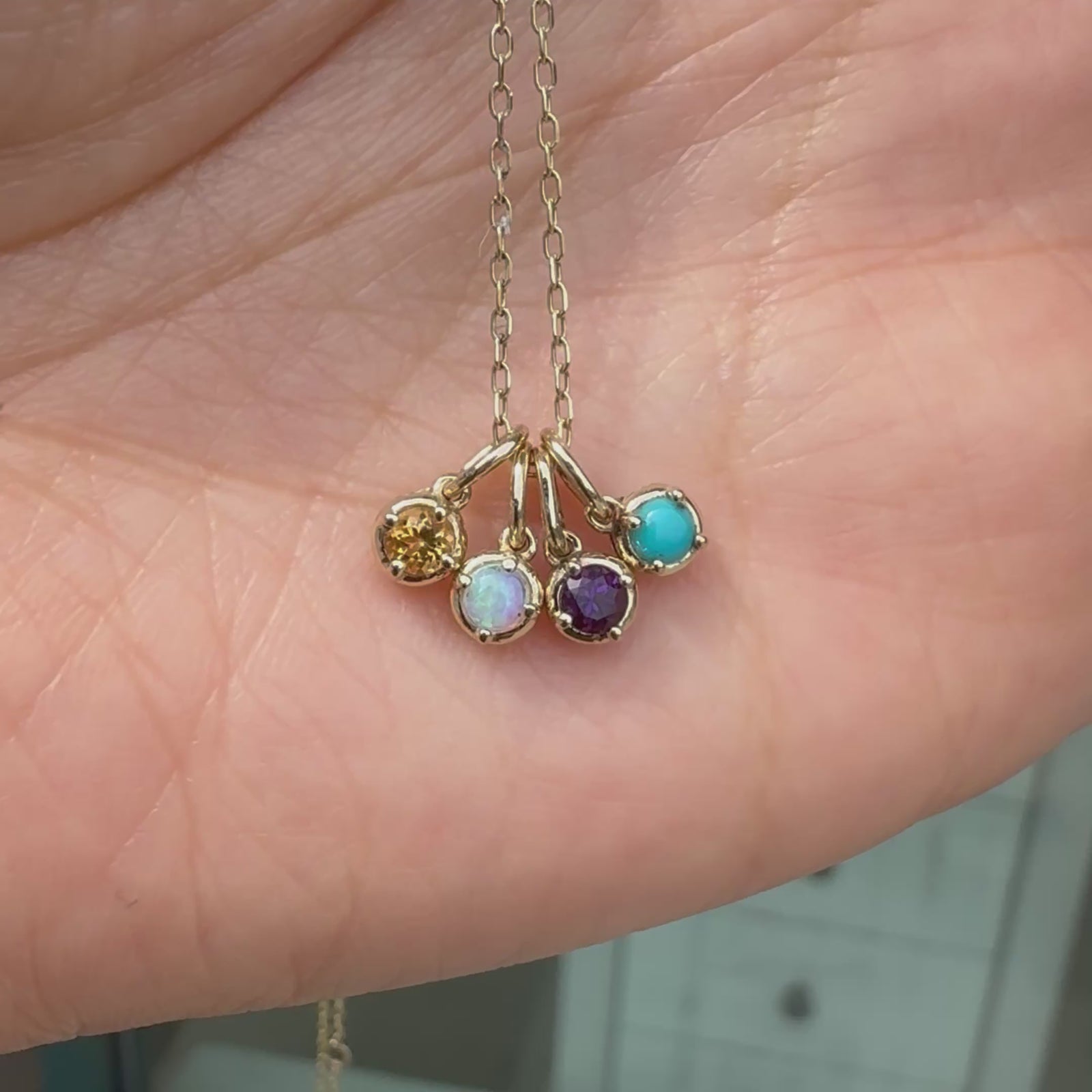 Frame Amethyst Charm Necklace