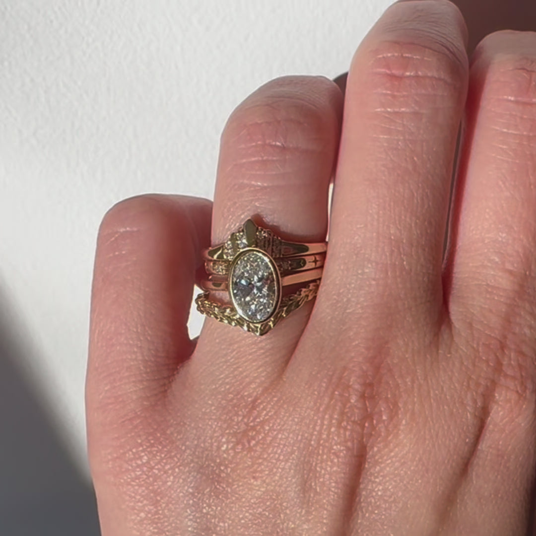 Oval Diamond Classic Bezel Ring