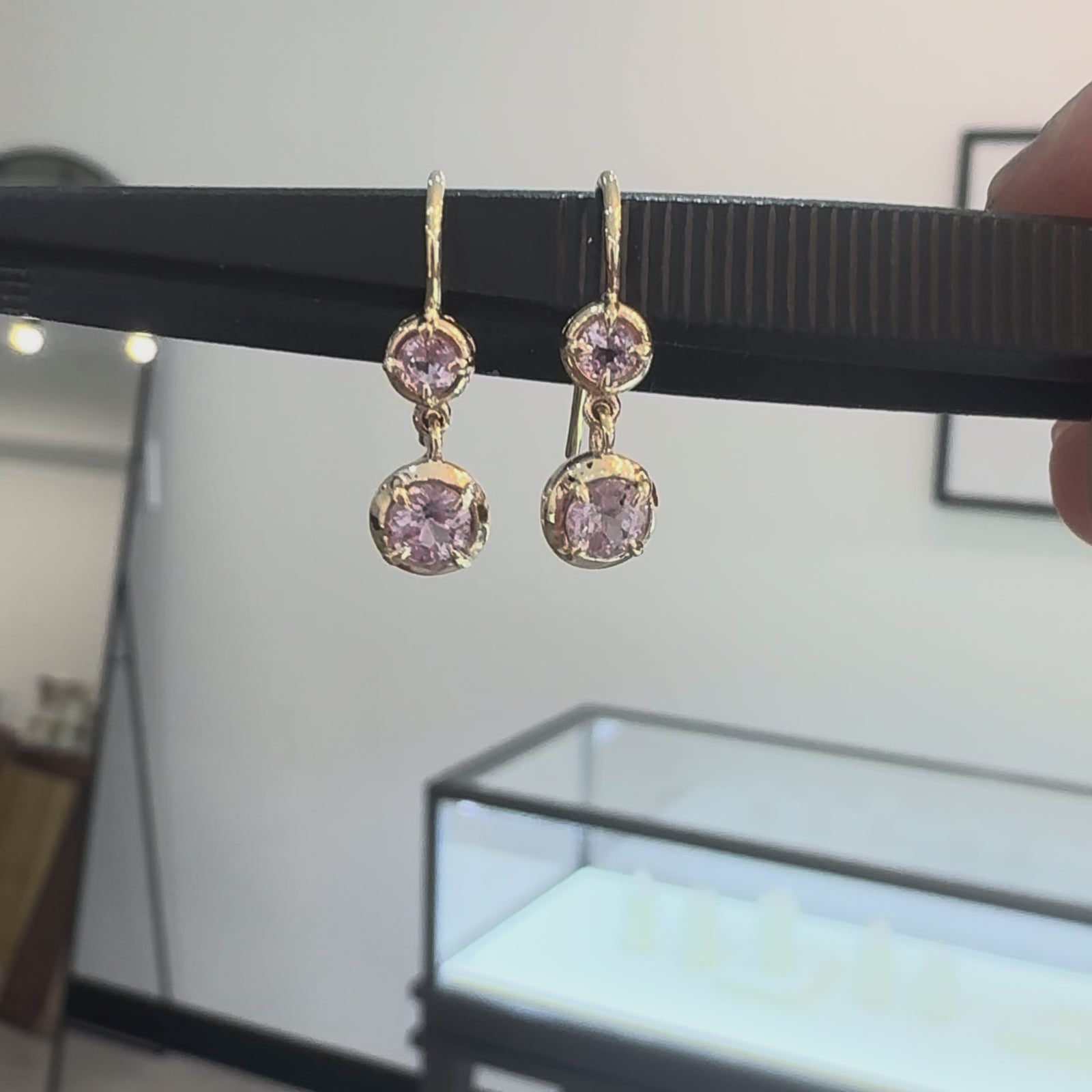 Lavender Sapphire Drop Earrings