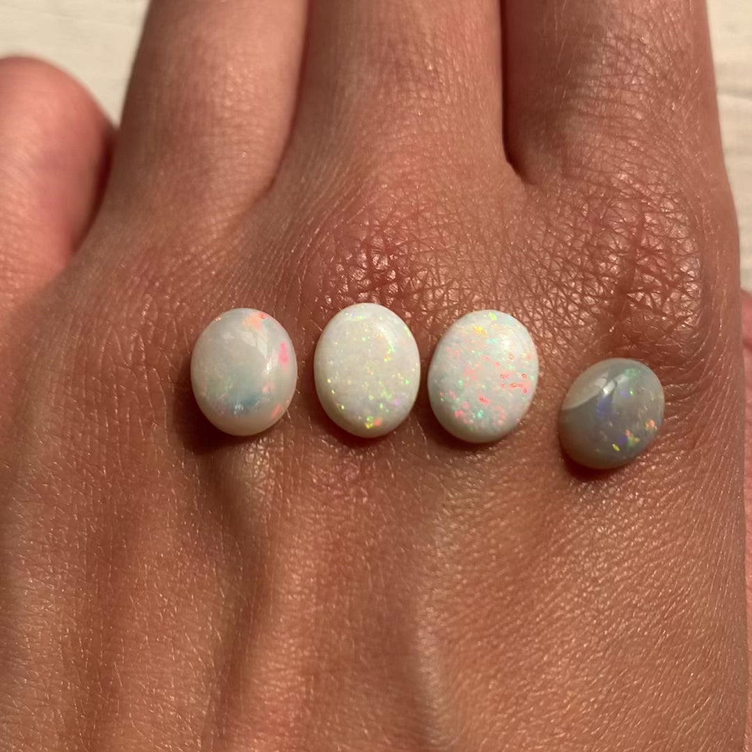Opal Diamond Wedding Ring Set