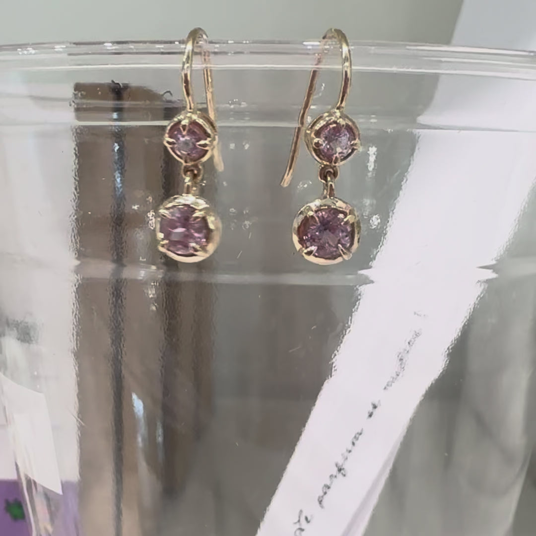 Lavender Sapphire Drop Earrings