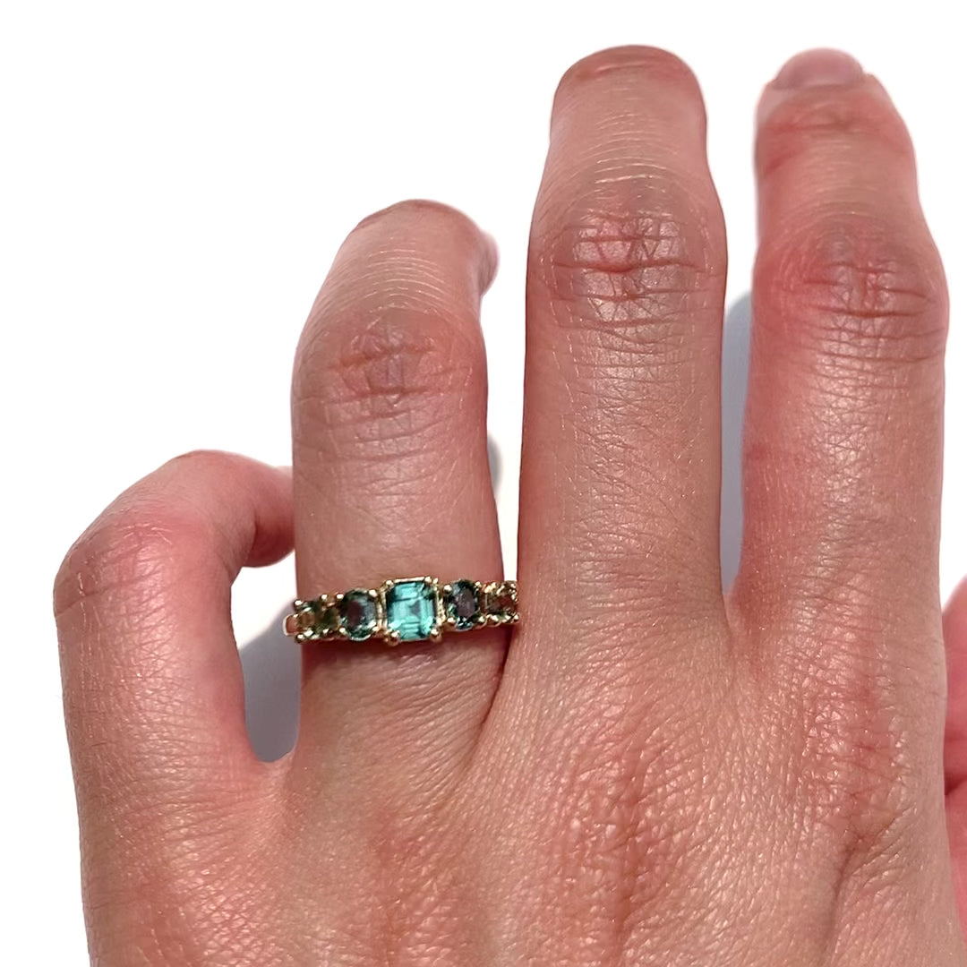 Jamie Park Jewelry - 1.7 tcw. Blue Green Ombré Sapphire Ring