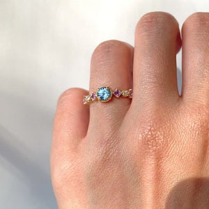 1.24 tcw. Montana Sapphire Diamond Ring