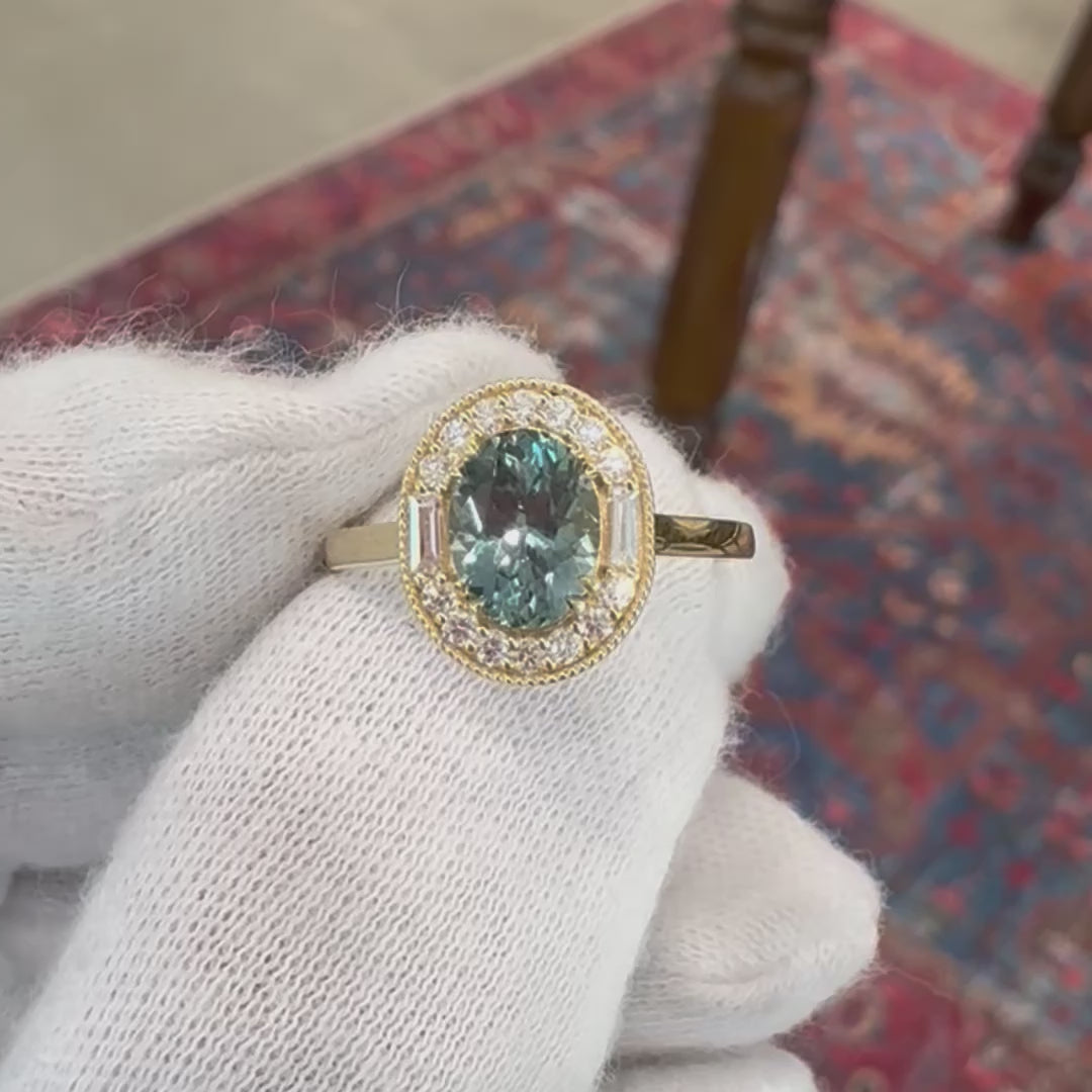 Wren 1.4ct Montana Sapphire Halo Ring