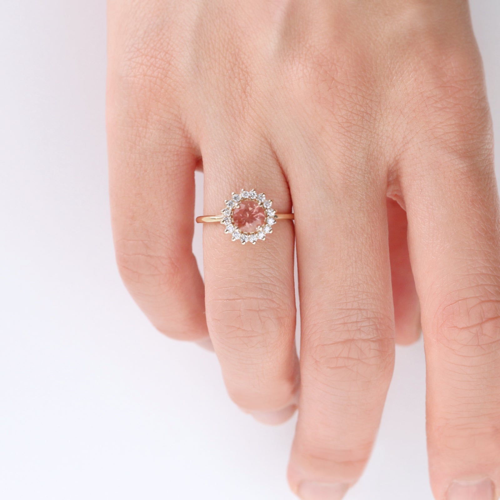 Oregon Sunstone Emma Round Halo Ring