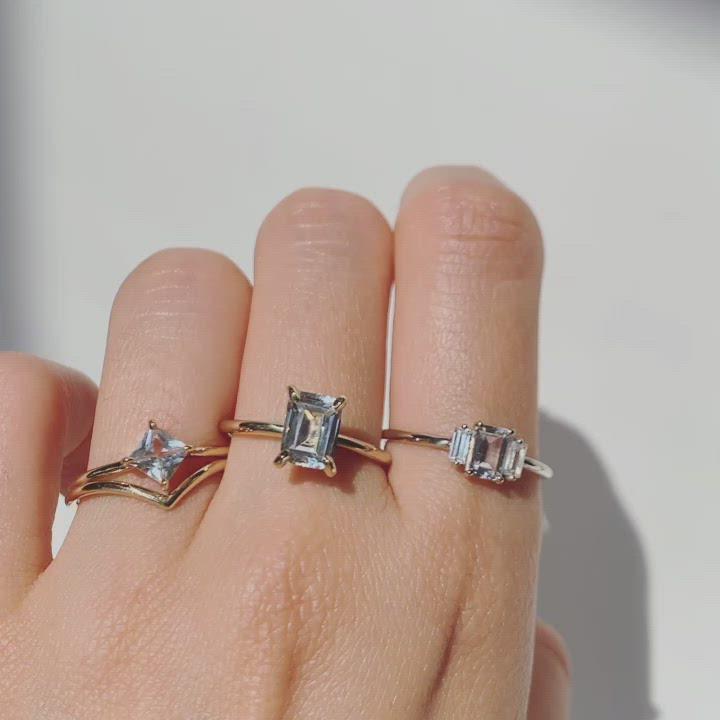 Compass Princess Cut Ring