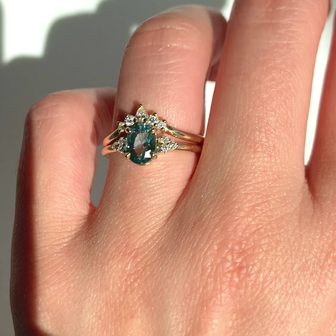 Jamie Park Jewelry - 1.6ct.Oval Montana Teal Sapphire Sienna Ring