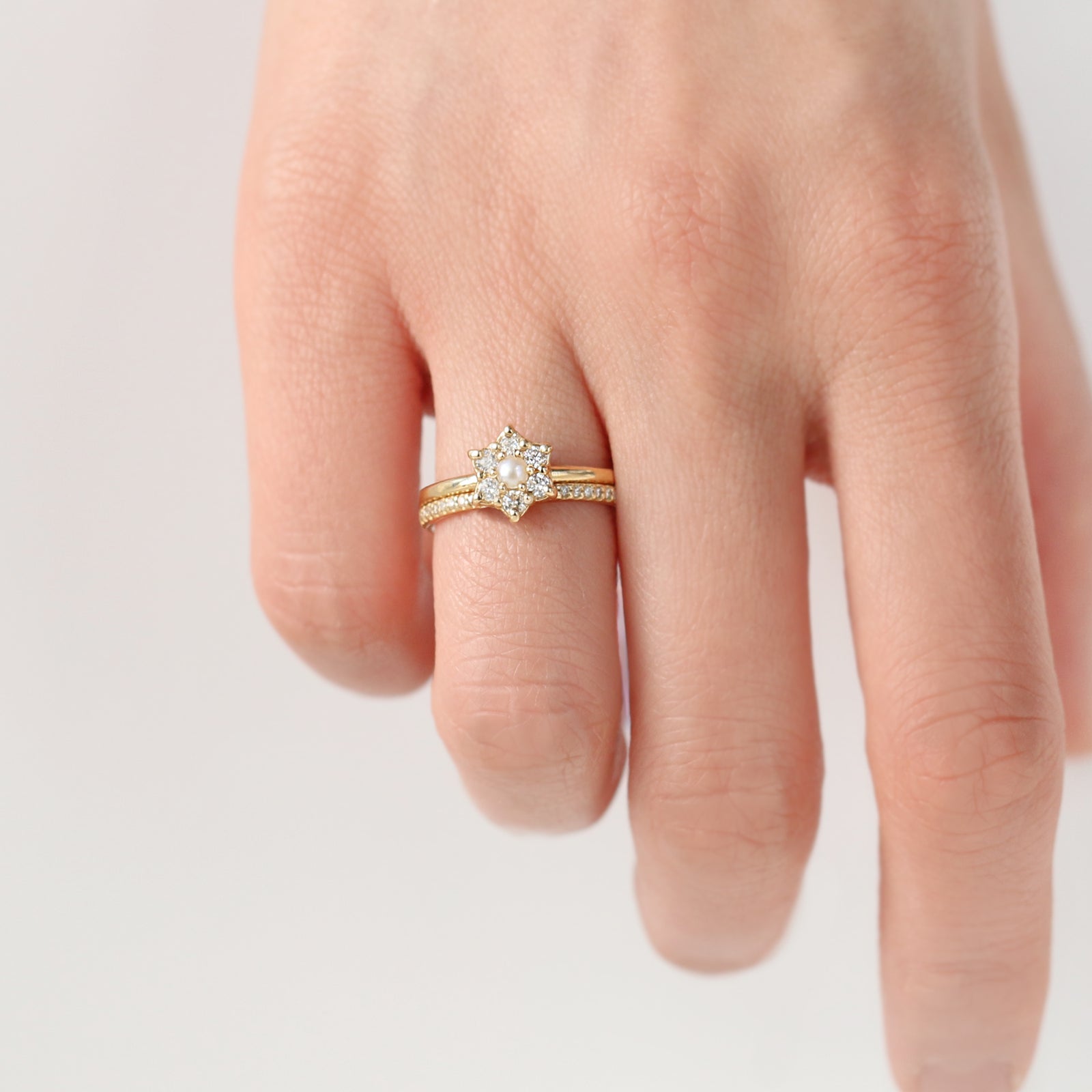Jamie Park Jewelry -Diamond Pearl Daisy Ring