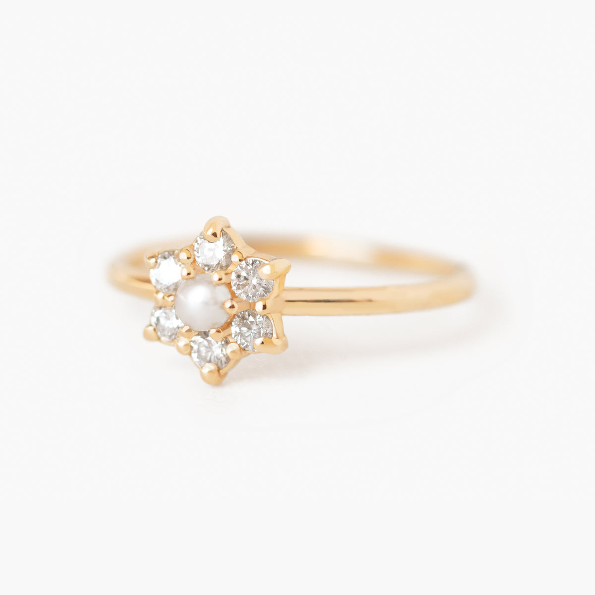 Jamie Park Jewelry -Diamond Pearl Daisy Ring