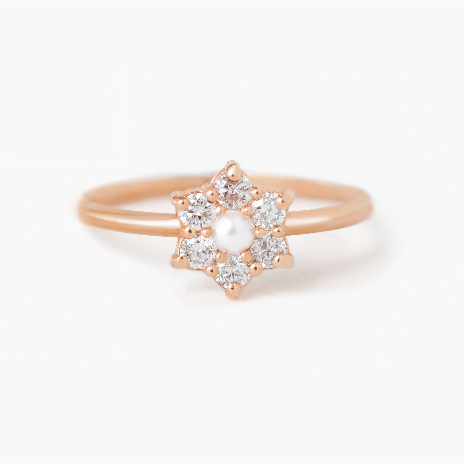Jamie Park Jewelry -Diamond Pearl Daisy Ring
