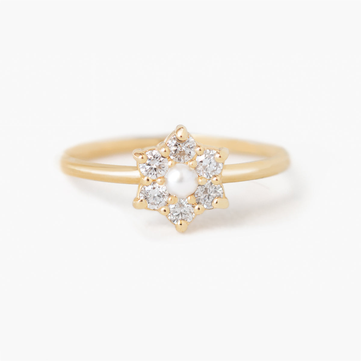 Jamie Park Jewelry -Diamond Pearl Daisy Ring
