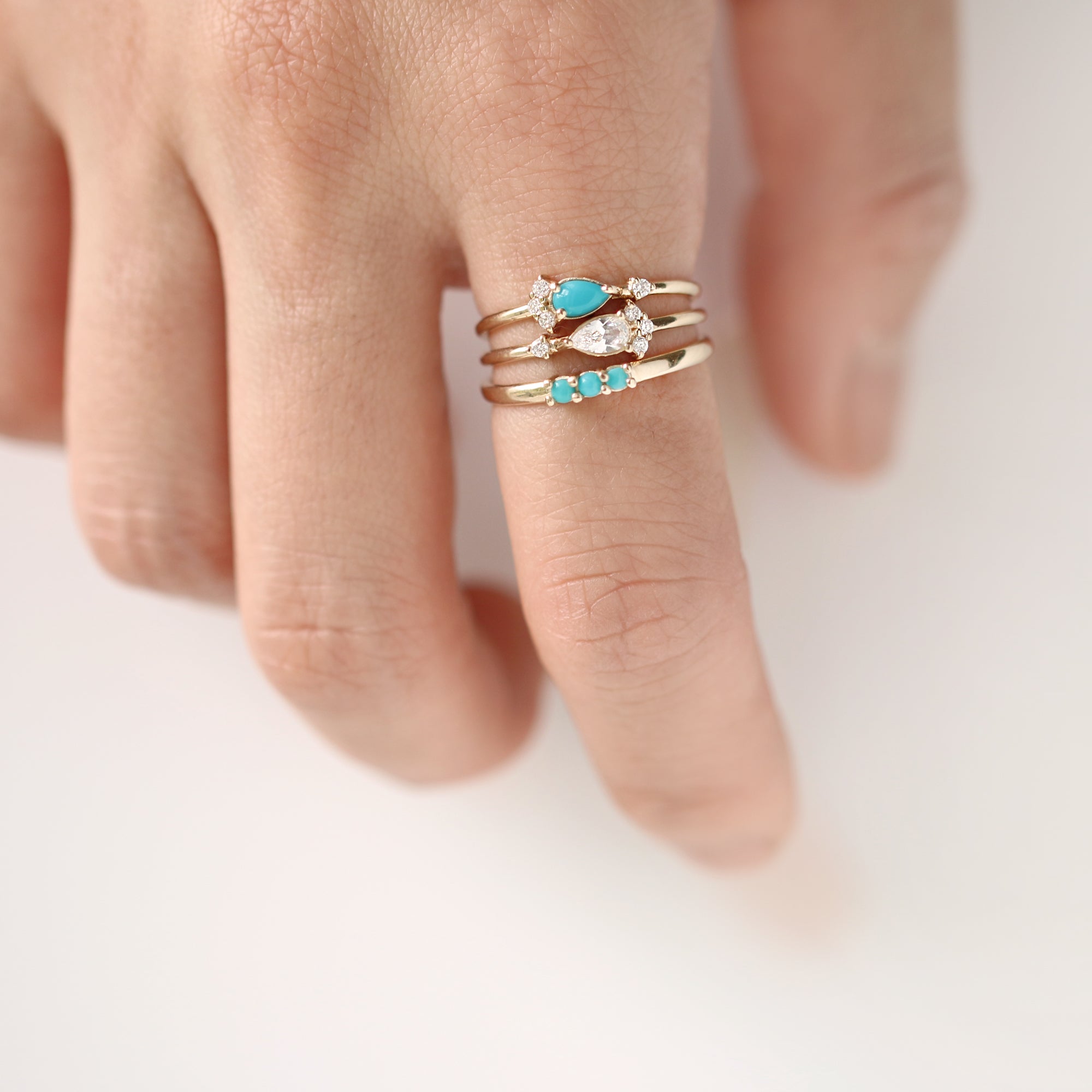 Three Turquoise Ring