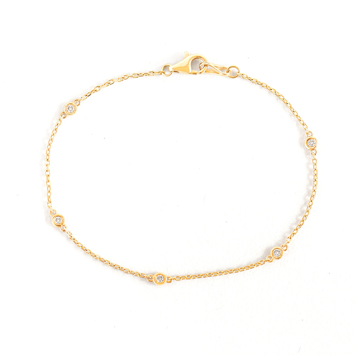 0.15 tcw. Five Diamond Station Bracelet