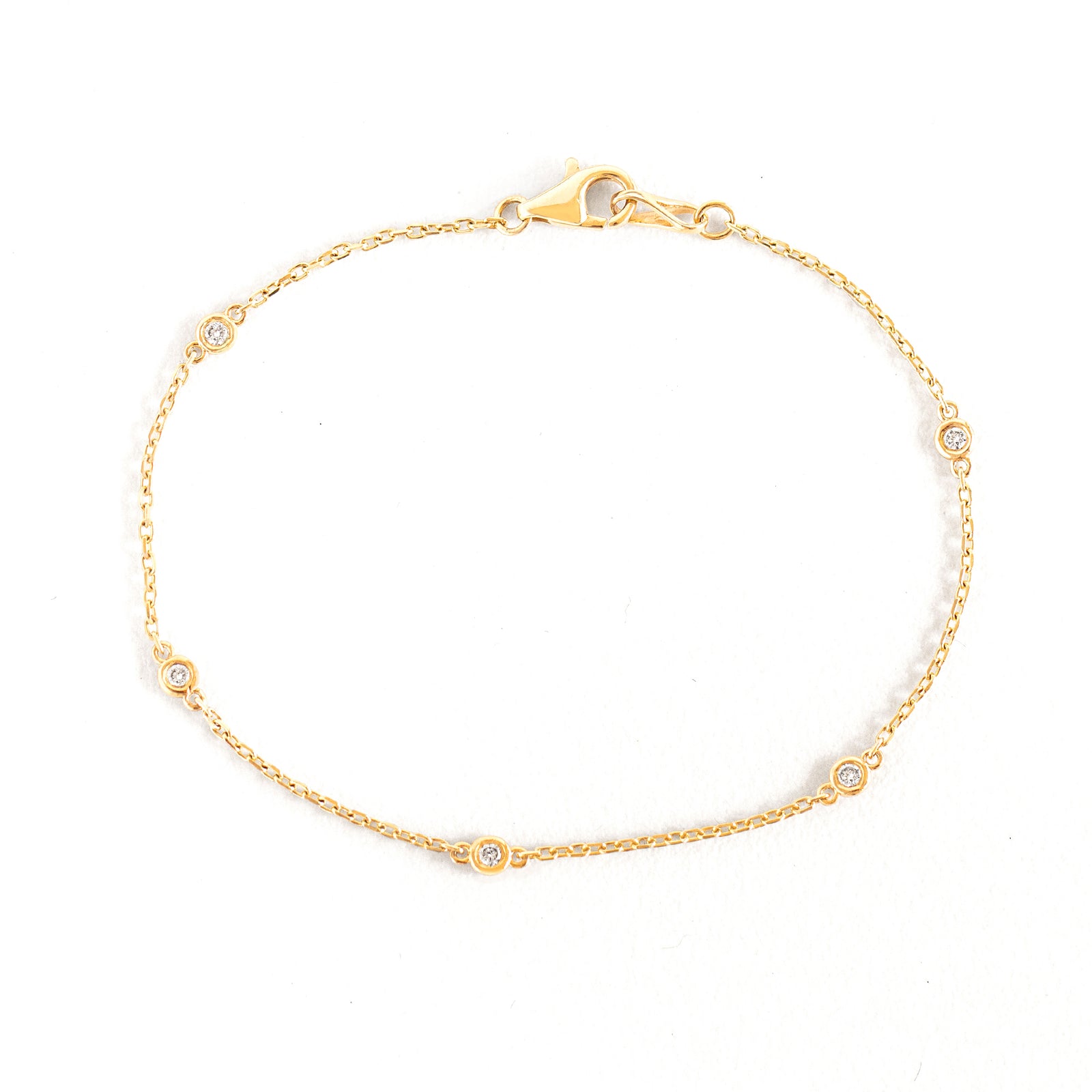 0.15 tcw. Five Diamond Station Bracelet