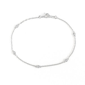 0.15 tcw. Five Diamond Station Bracelet