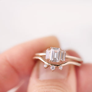 White Sapphire Diamond Wedding Rings by Jamie Park Jewelry