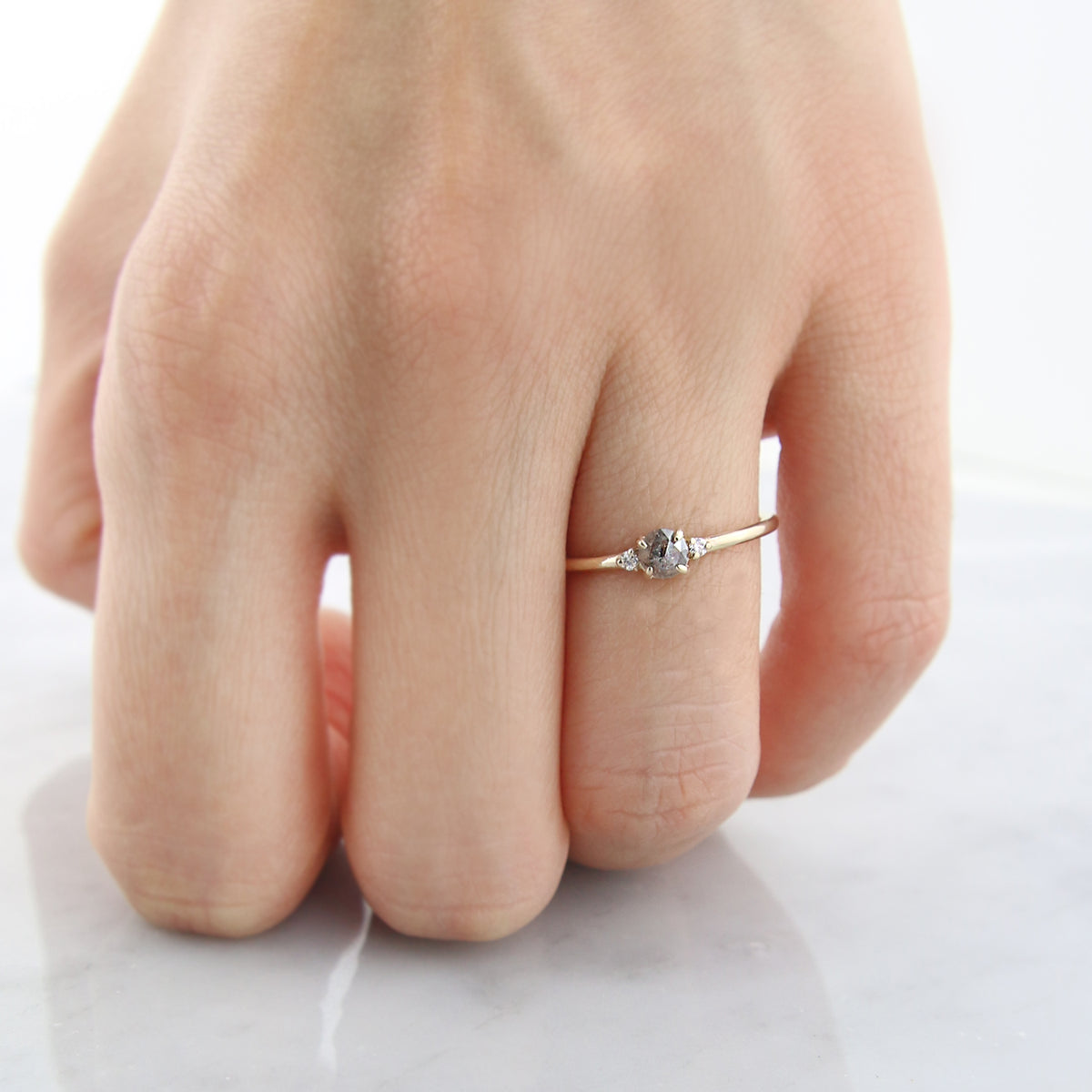 Madison Salt and Pepper Diamond Ring