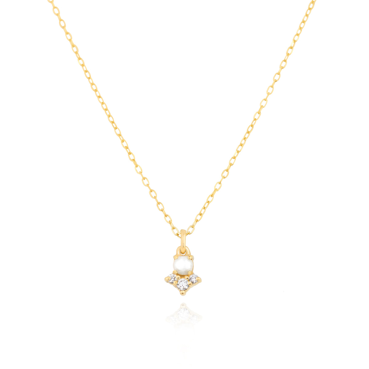 Pearl Diamond Arrow Necklace