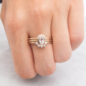 Bezel Oval White Sapphire Ring by Jamie Park