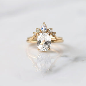 Luna Ring, White Sapphire Engagement Ring by Jamie Park Jewelry