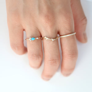Pear Cut Turquoise Diamond Ring by Jamie Park Jewelry