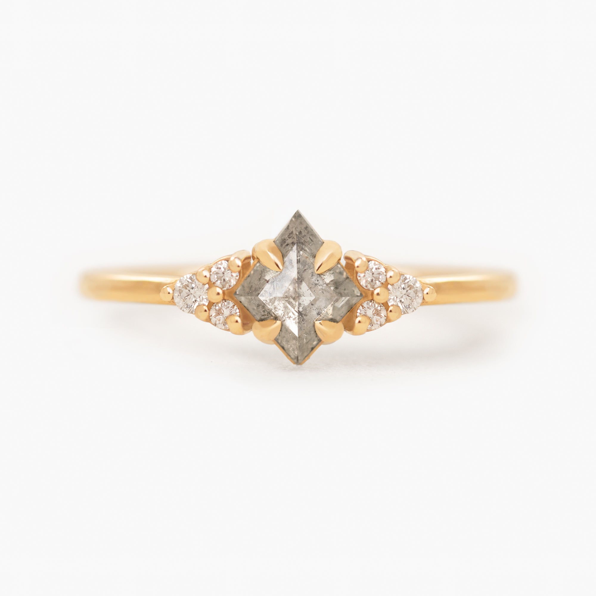 Jamie Park Jewelry - 0.68 tcw. Kite Cut Salt and Pepper Diamond Ring