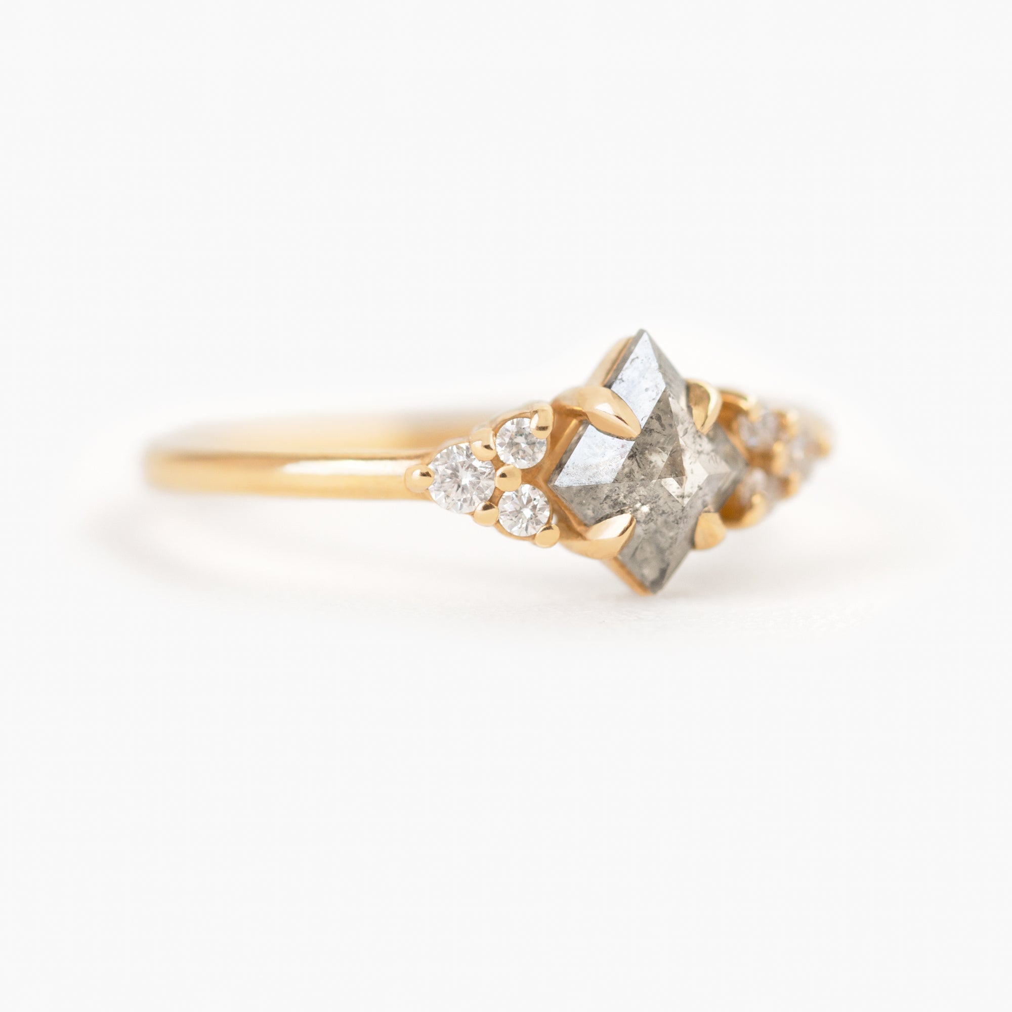 Jamie Park Jewelry - 0.68CTW Kite Cut Salt and Pepper Diamond Ring 