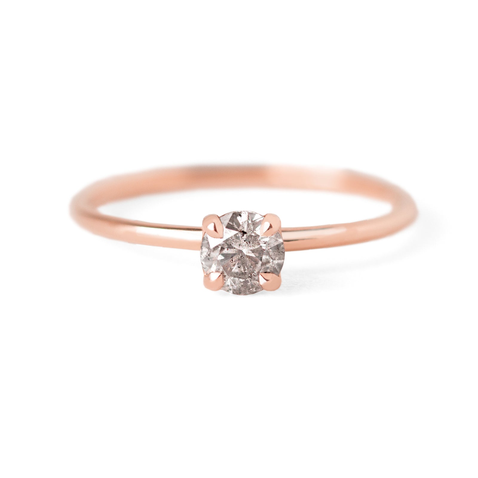 Jamie Park Jewelry - 1/2 ct. Round Salt and Pepper Solitaire Ring