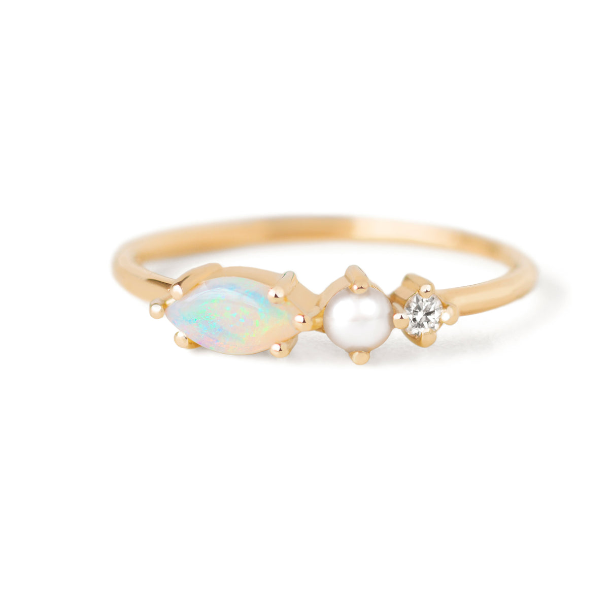 Jamie Park Jewelry- Opal Pearl Diamond Ring