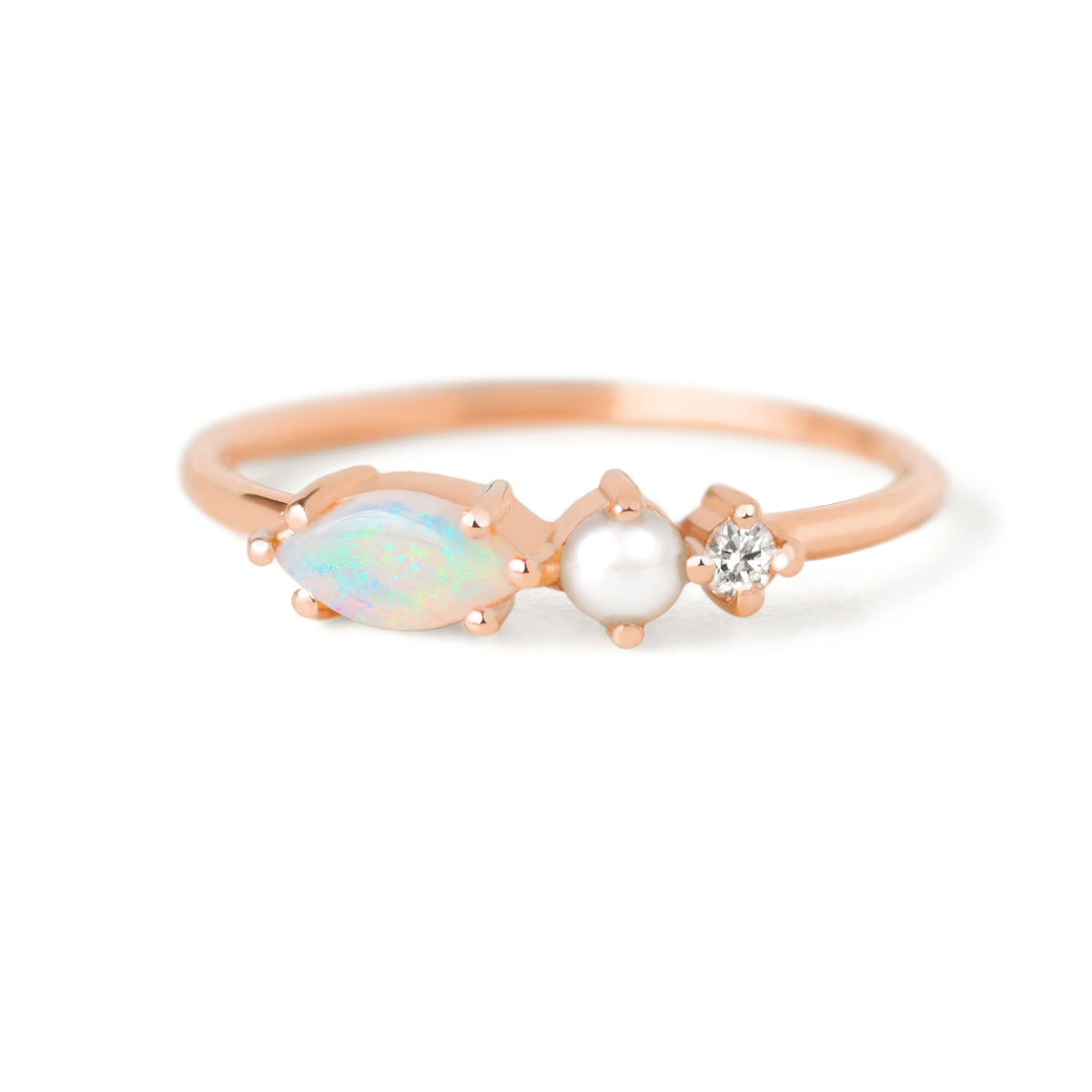 Jamie Park Jewelry- Opal Pearl Diamond Ring